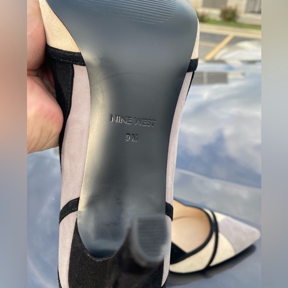 NWT Nine West genuine suede Chic Black and Gray Heels eve/ busin. elegant pump. - Picture 7 of 7